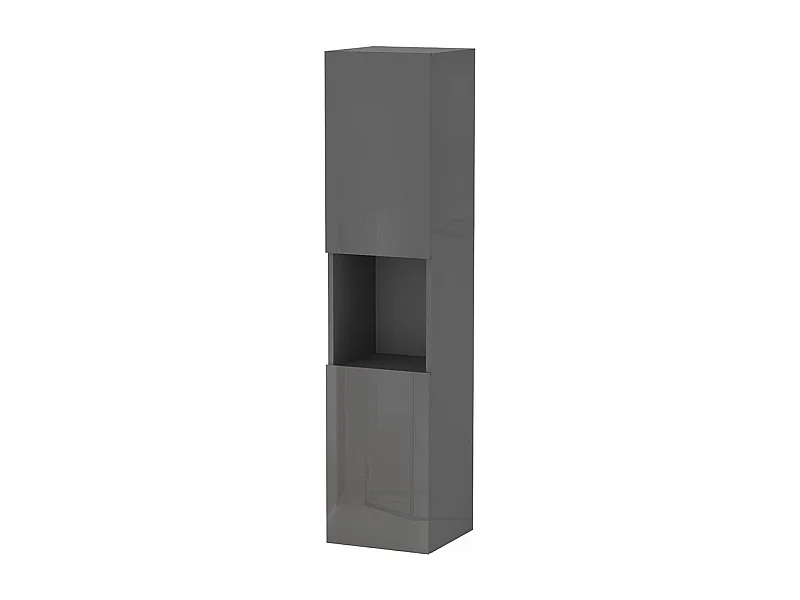 Colonne de salle de bain Brillant + 2 Porte, avec compartiment, 30 x 30 x 131.5 cm, Anthracite