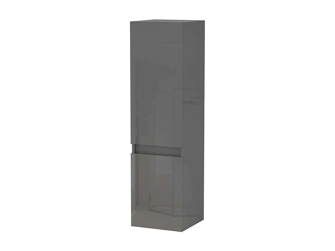 Colonne de salle de bain Brillant + 2 Porte, avec compartiment, 30 x 30 x 110 cm, Anthracite