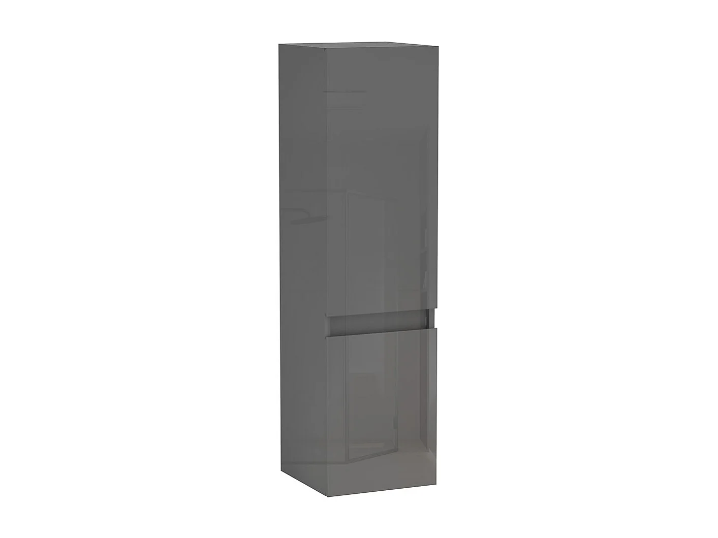 Colonne de salle de bain Brillant + 2 Porte, avec compartiment, 30 x 30 x 110 cm, Anthracite