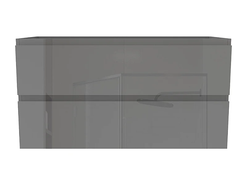 Meuble de Salle de Bain Brillant 100cm avec 2 tiroirs, Meuble sans vasque, Anthracite
