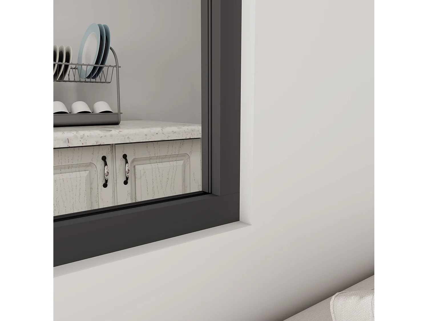 Verrière atelier “Clarté Maximale” - 2 Panneaux en verre trempé 4mm et structure aluminium noir, 63x108 cm