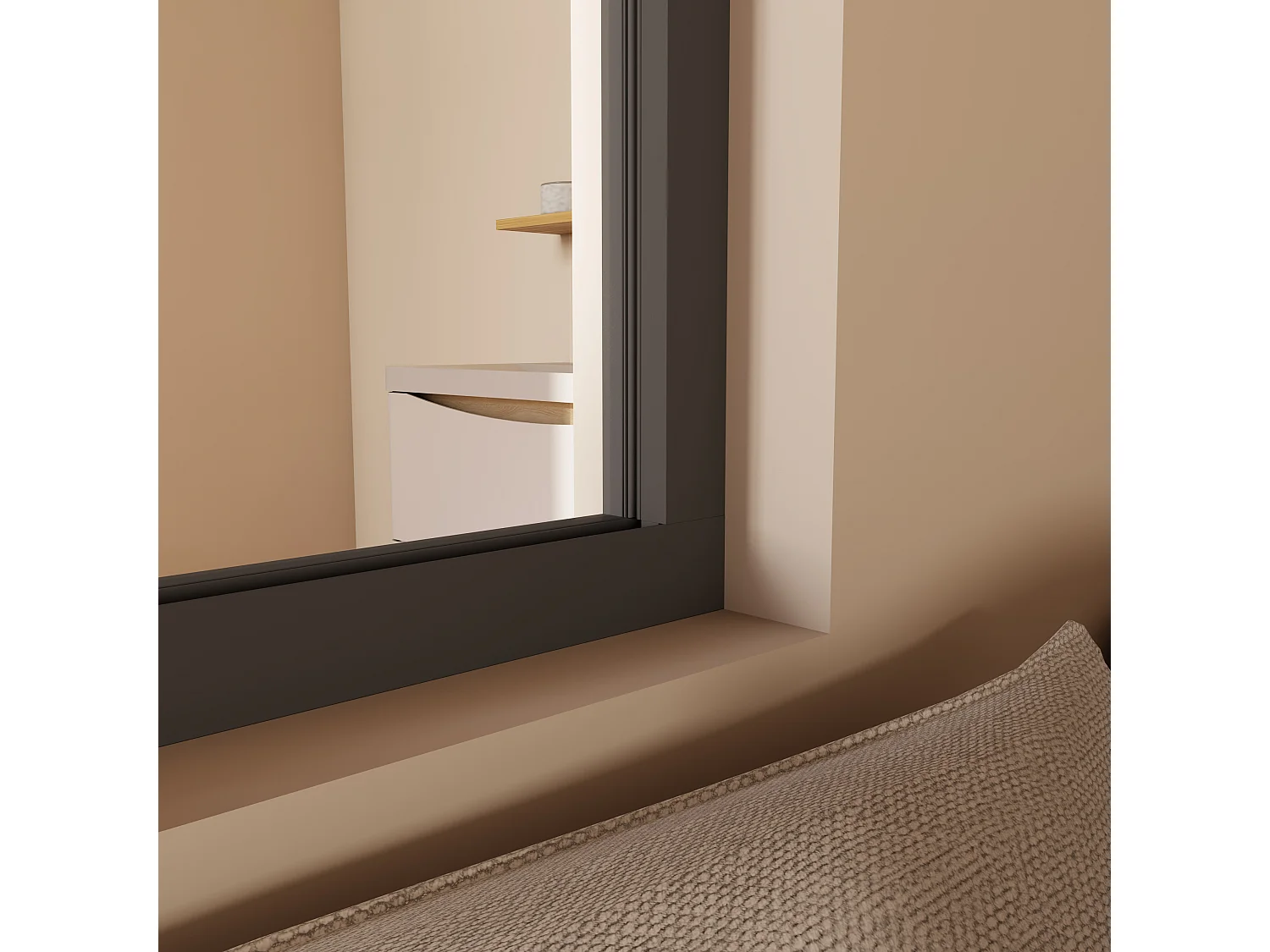 Verrière Atelier en aluminium noir mat 93x108cm - Kit COMPLET 3 carreaux avec profilé de finition latérale pour installation sur 3 murs