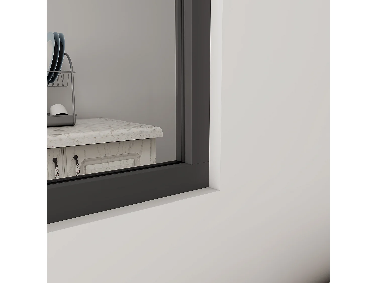 Verrière atelier “Clarté Maximale” - 3 Panneaux en verre trempé 4mm et structure aluminium noir, 93x108 cm