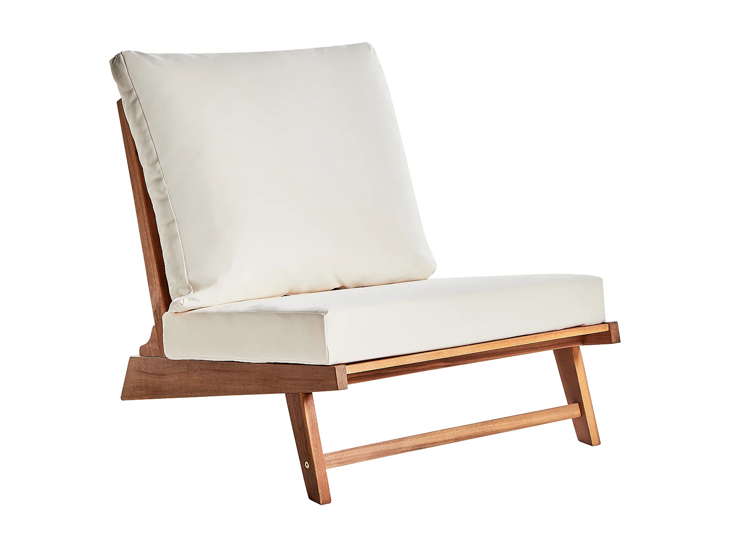 Lot de 2 chaises de jardin avec coussins MICCIANO Acacia Blanc cassé