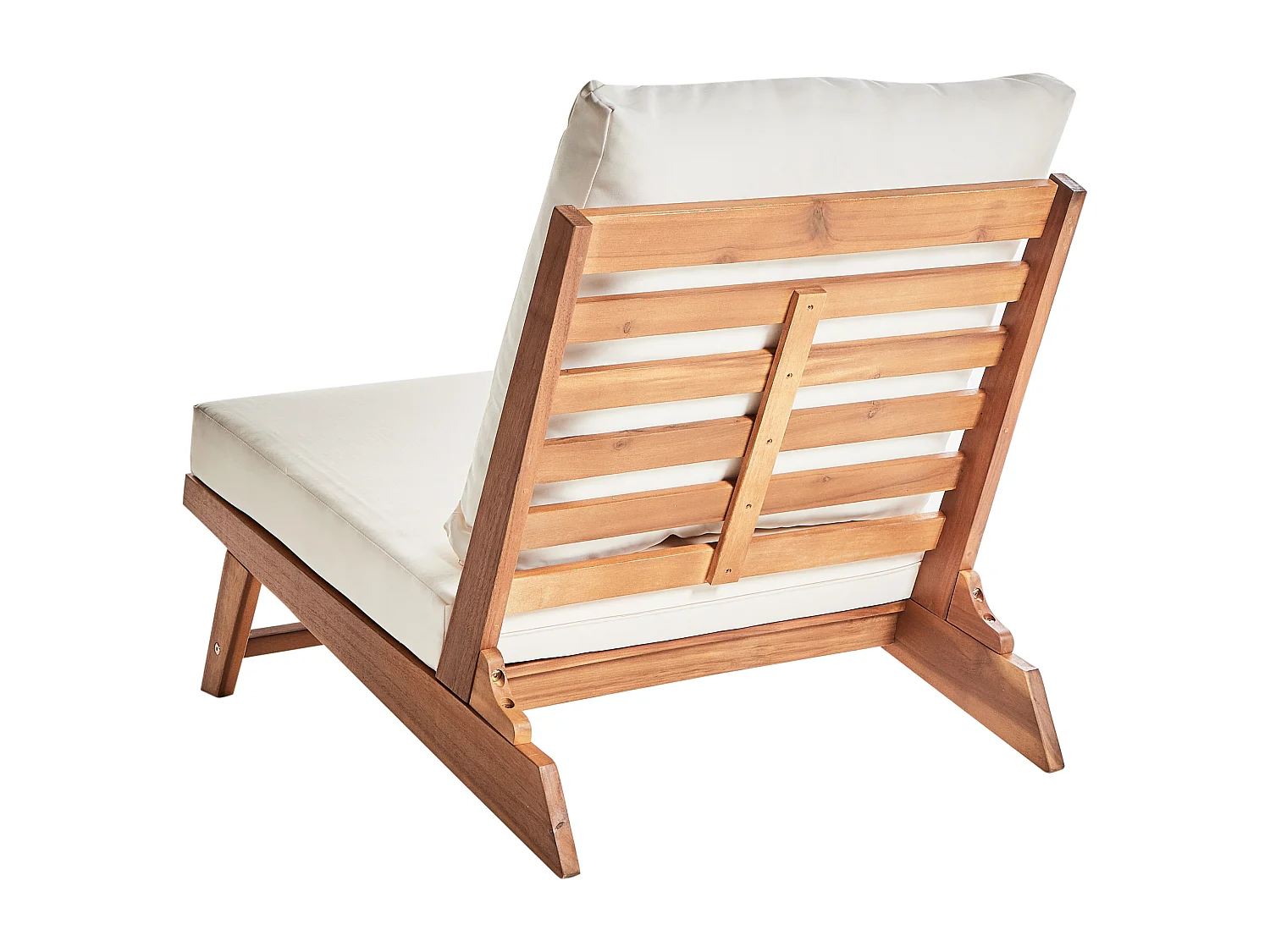 Lot de 2 chaises de jardin avec coussins MICCIANO Acacia Blanc cassé