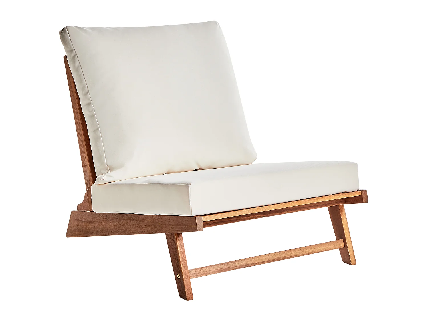 Lot de 2 chaises de jardin avec coussins MICCIANO Acacia Blanc cassé