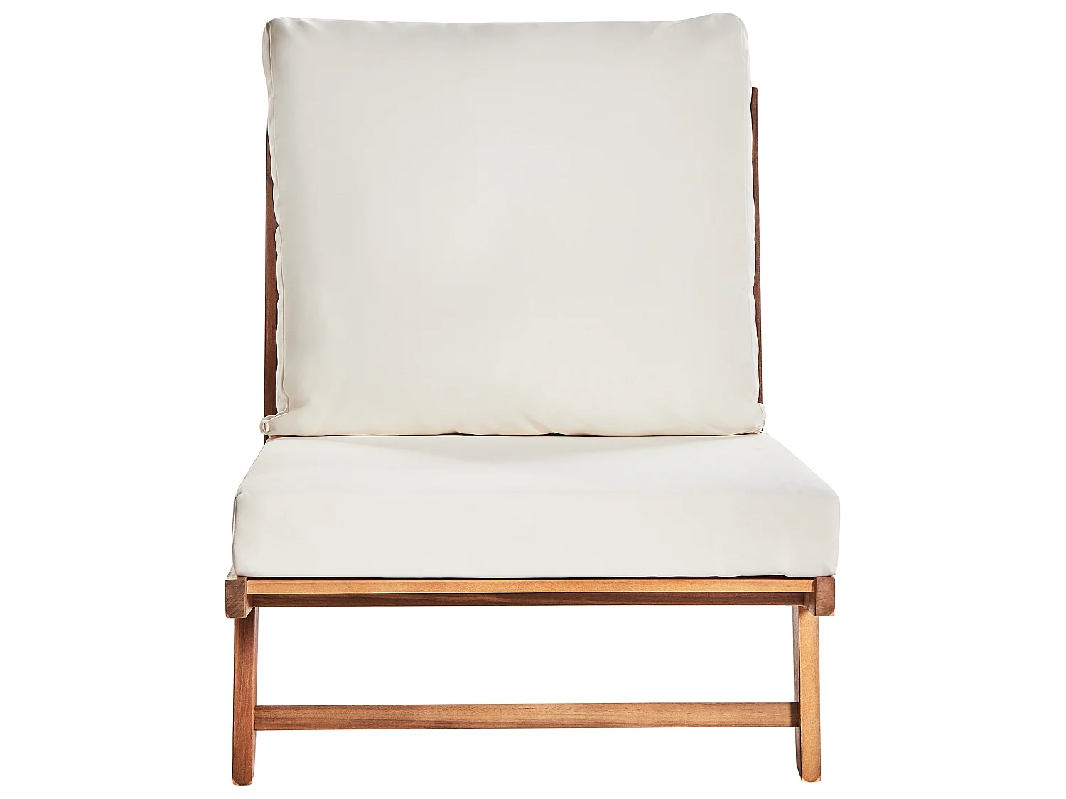 Lot de 2 chaises de jardin avec coussins MICCIANO Acacia Blanc cassé