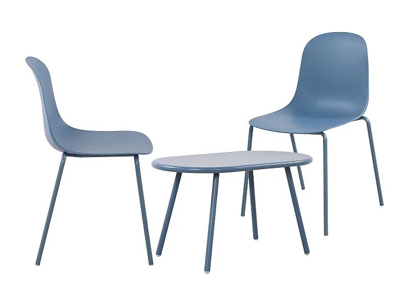 Ensemble de jardin - Table + 2 Chaises - Veldin