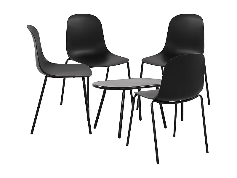 Ensemble de jardin - Table + 4 Chaises - Veldin