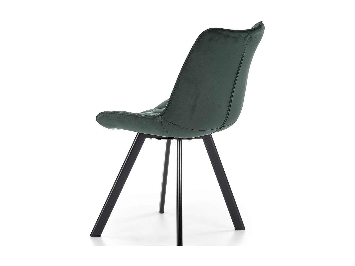 Chaise contemporaine en velours vert foncé avec pieds en métal noir LIBERTY