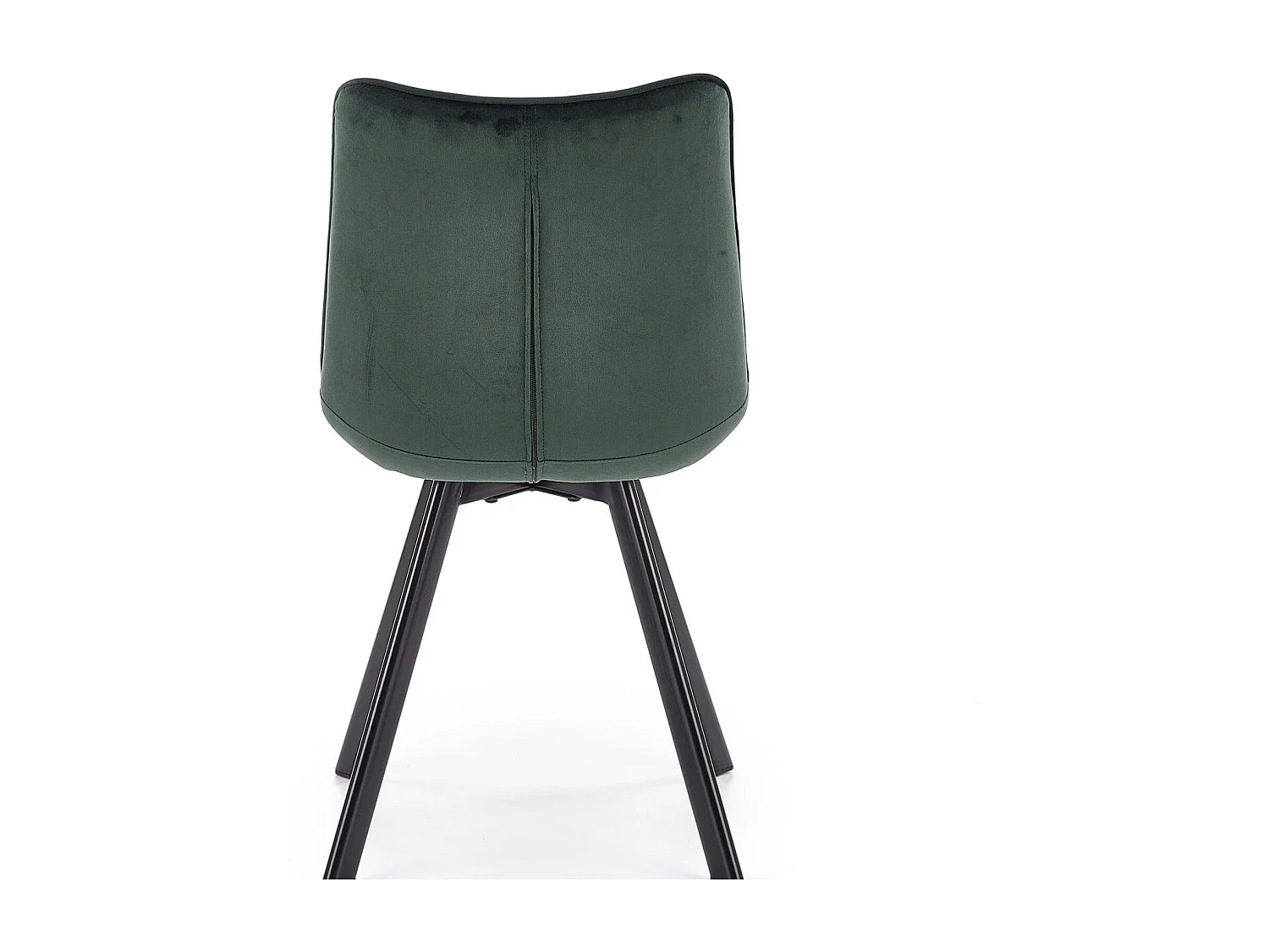 Chaise contemporaine en velours vert foncé avec pieds en métal noir LIBERTY