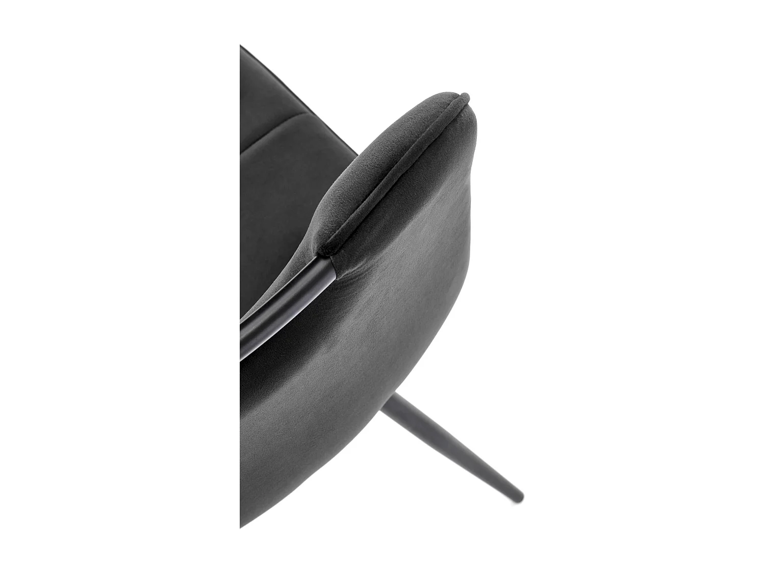 Chaise design métal et velours noir Selar