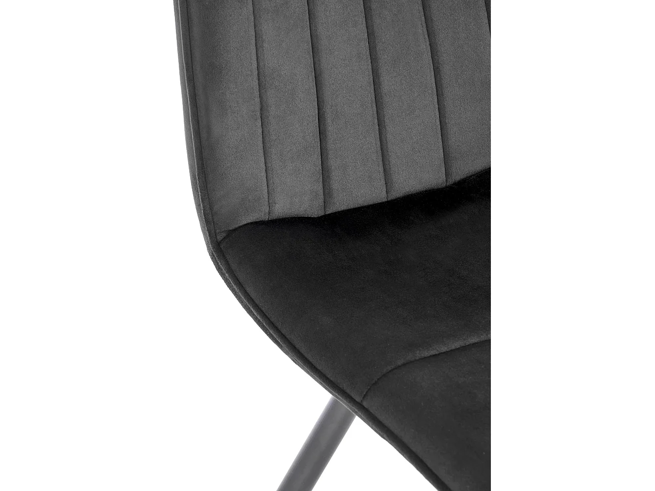 Chaise design métal et velours noir Selar