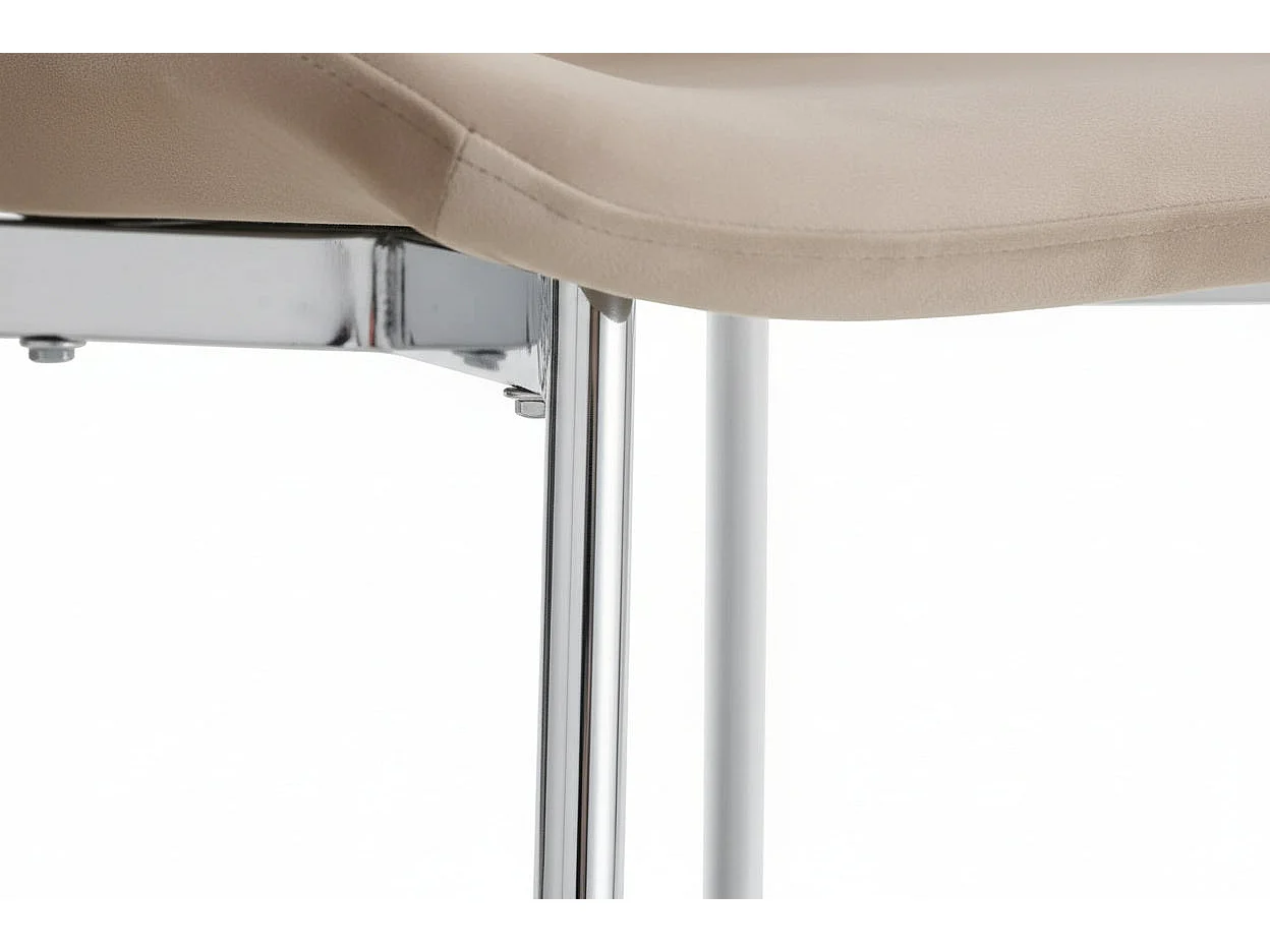 Lot 4 Chaises Salle à Manger Elen Velours Moka Pieds Chrome