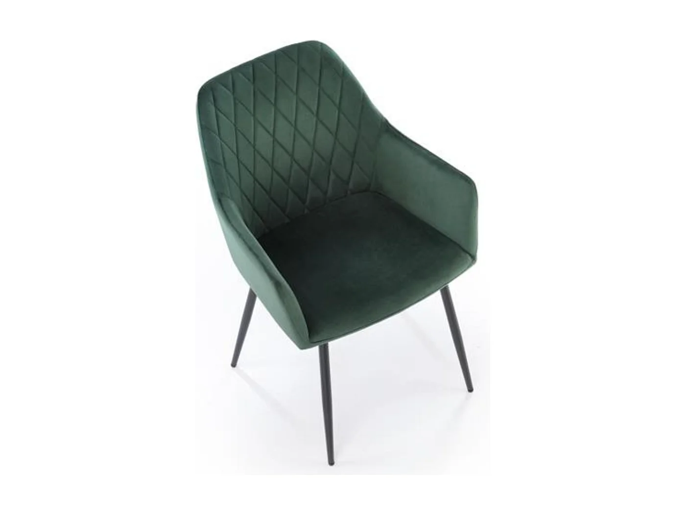 Chaise design en velours vert Ariane - Gris