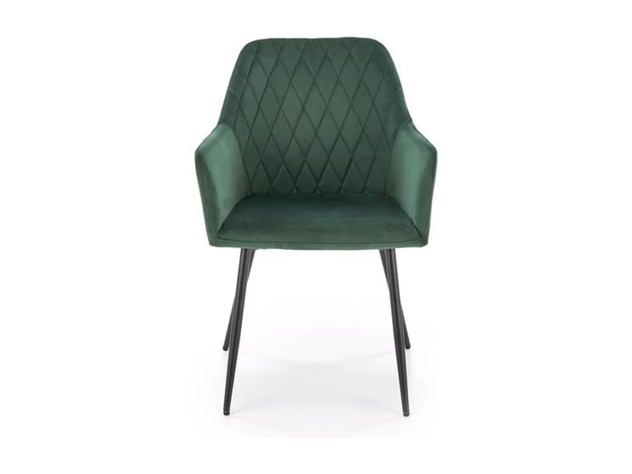 Chaise design en velours vert Ariane - Gris