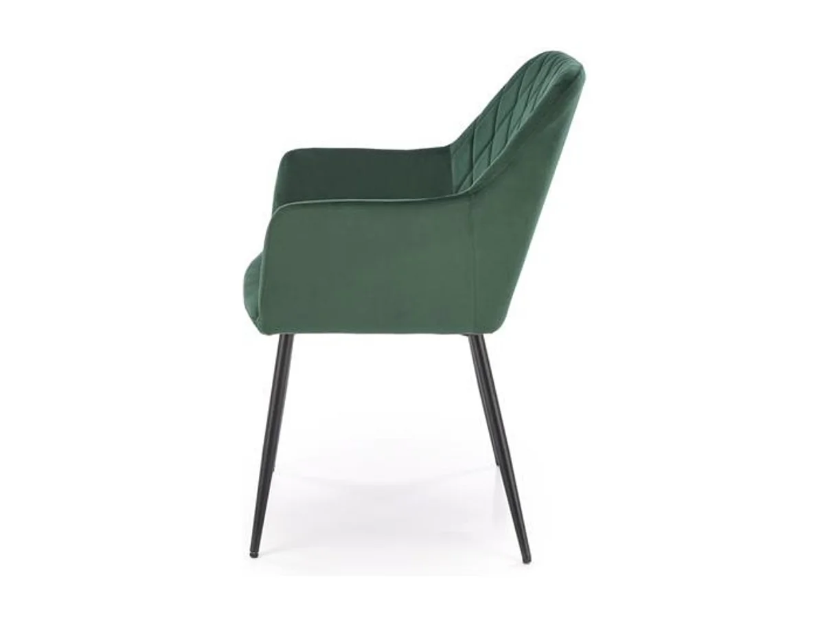 Chaise design en velours vert Ariane - Gris