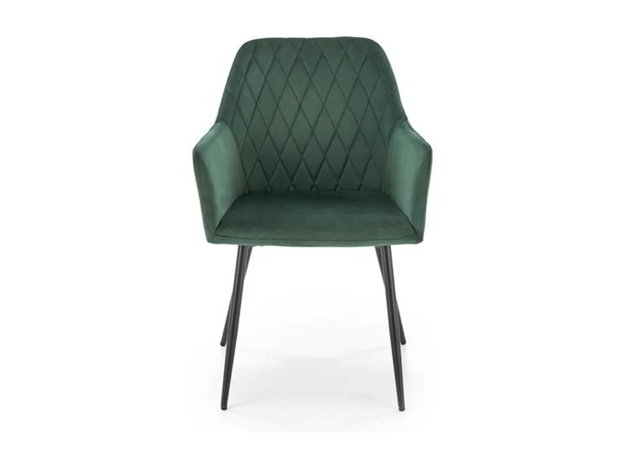 Chaise design en velours vert Ariane - Gris