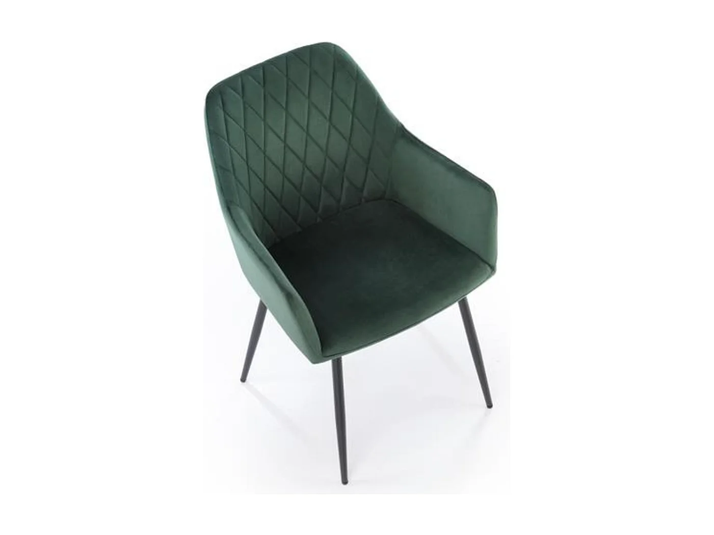 Chaise design en velours vert Ariane - Gris
