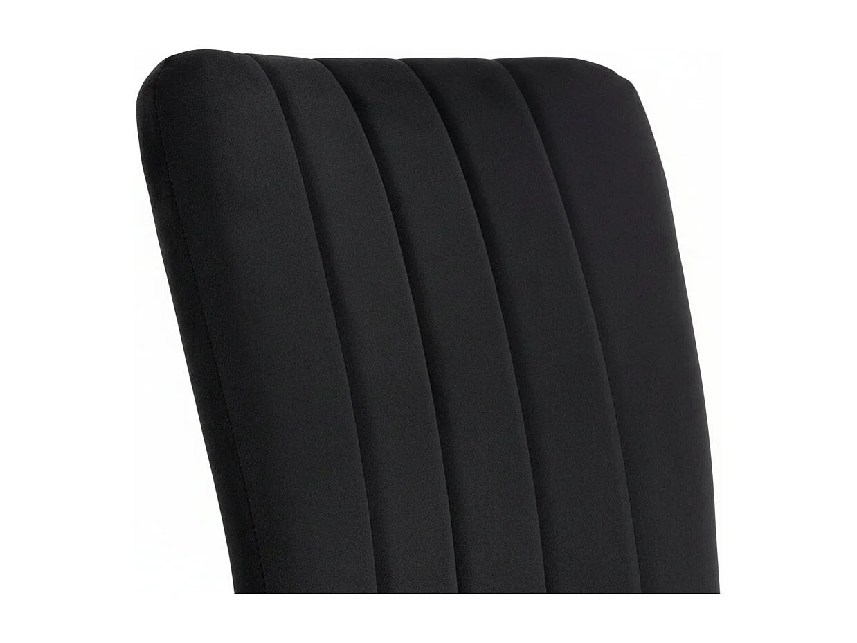 Lot 4 Chaises Salle à Manger Pony Velours Noir Pieds Métal Noir 57x42x95cm