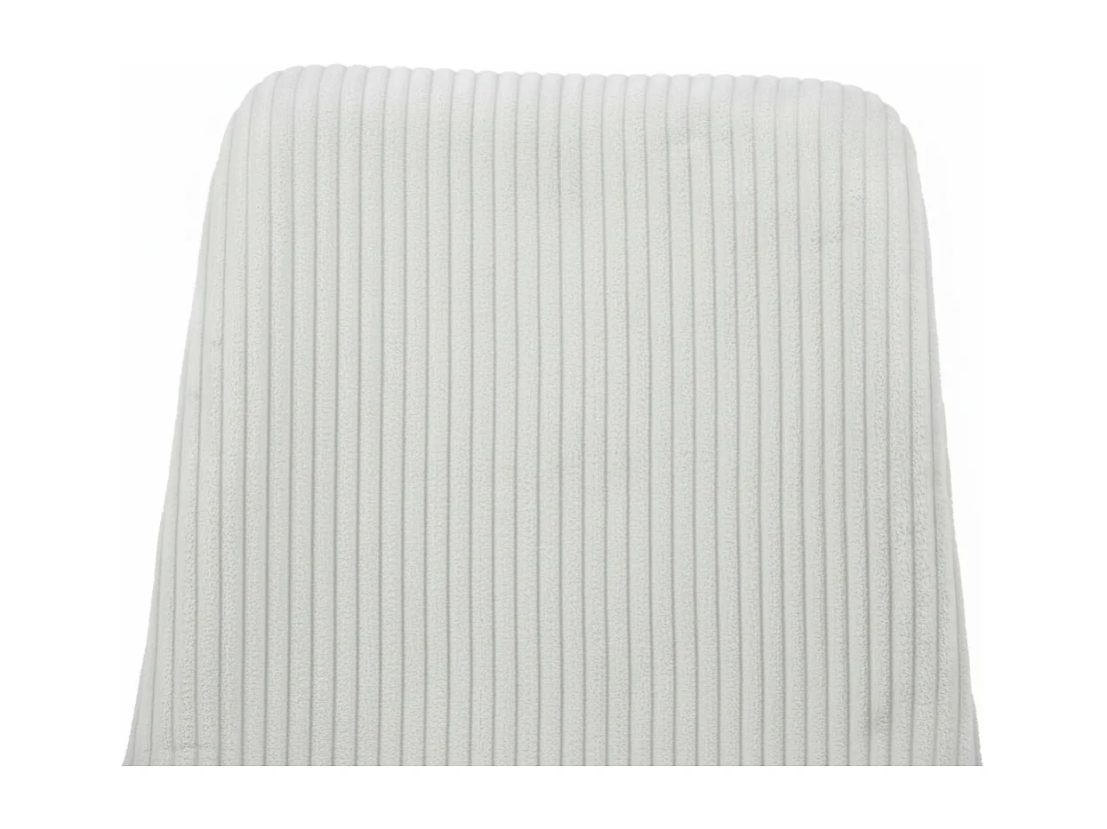 Lot 4 Chaises Salle à Manger Bobby Velours Côtelé Blanc Cassé Pieds Métal Noir 52x44x87cm