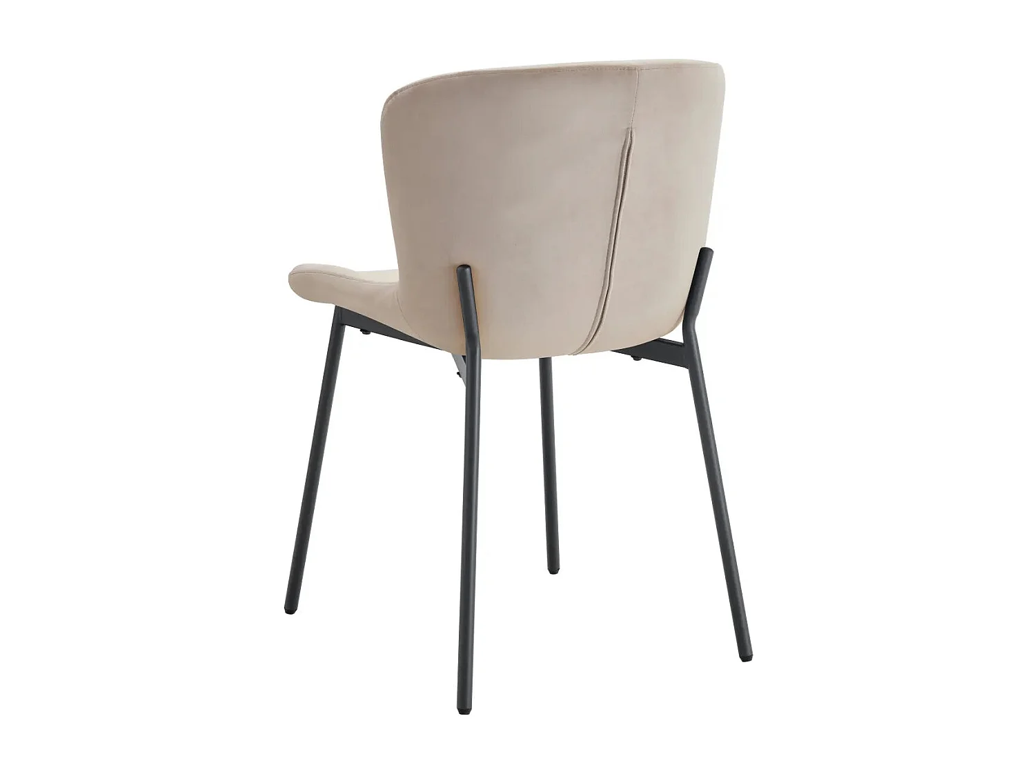 Lot 4 Chaises Salle à Manger Elen Velours Moka Pieds Métal Noir