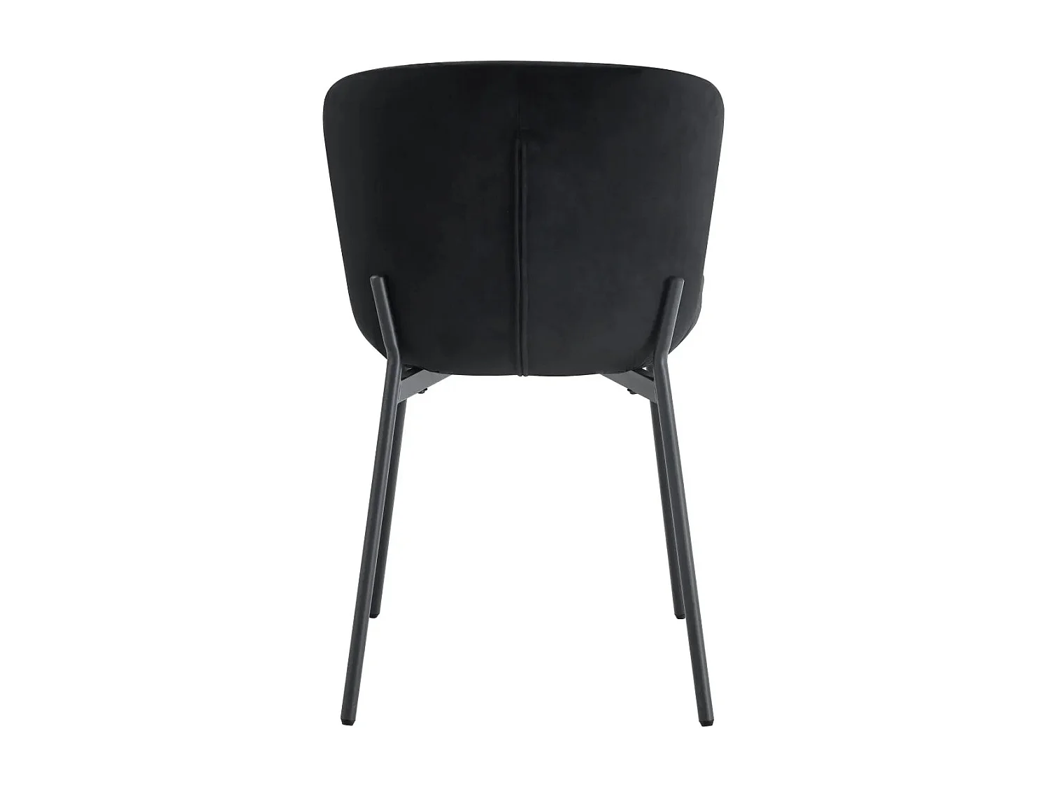 Lot 4 Chaises Salle à Manger Elen Velours Noir Pieds Métal Noir