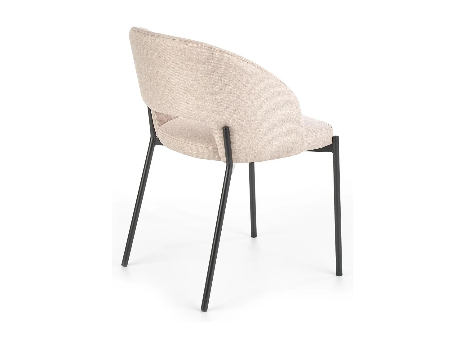 Chaise en tissu beige avec pieds en acier noir LAW