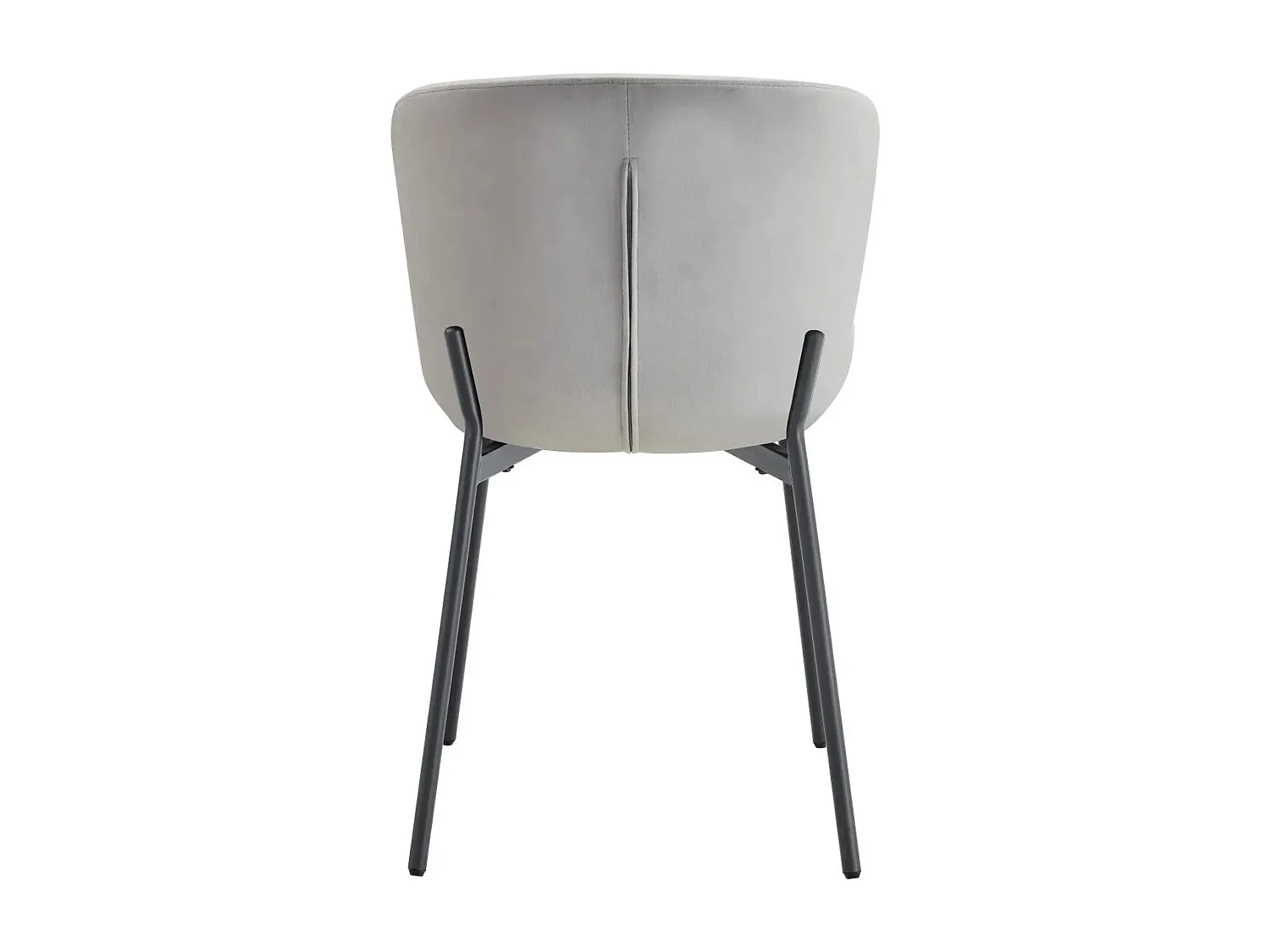 Lot 4 Chaises Salle à Manger Elen Velours Gris Pieds Métal Noir