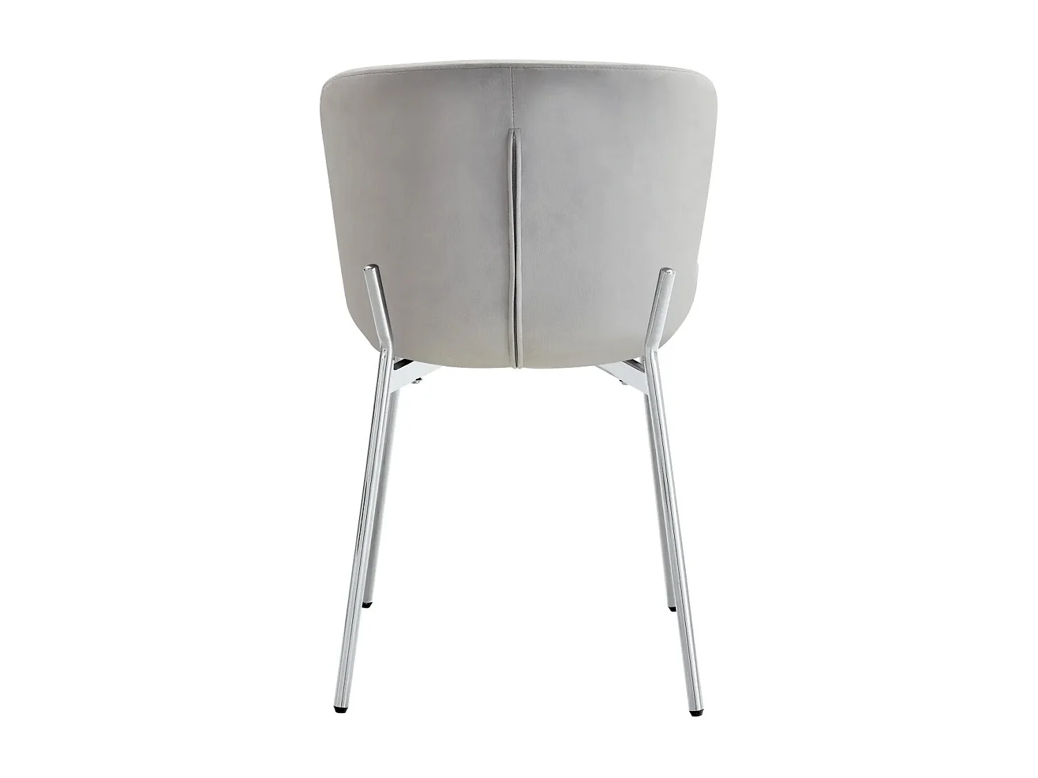 Lot 4 Chaises Salle à Manger Elen Velours Gris Pieds Chrome