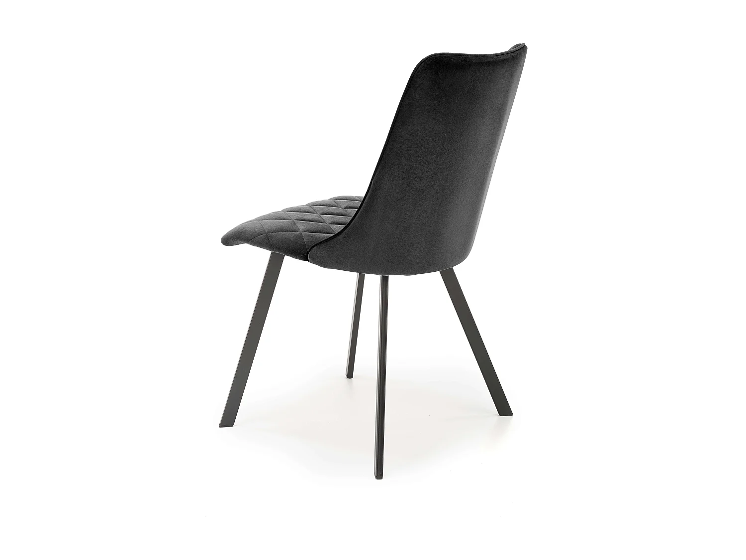 Chaise de salle à manger capitonnée en velours noir Oduna