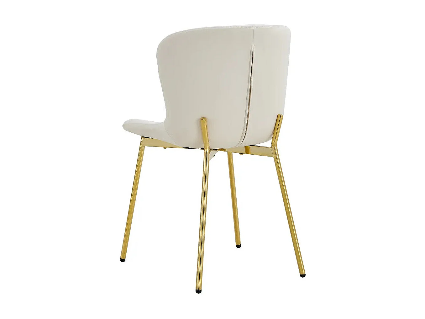 Lot 2 Chaises Salle à Manger Elen Velours Écru Pieds Gold