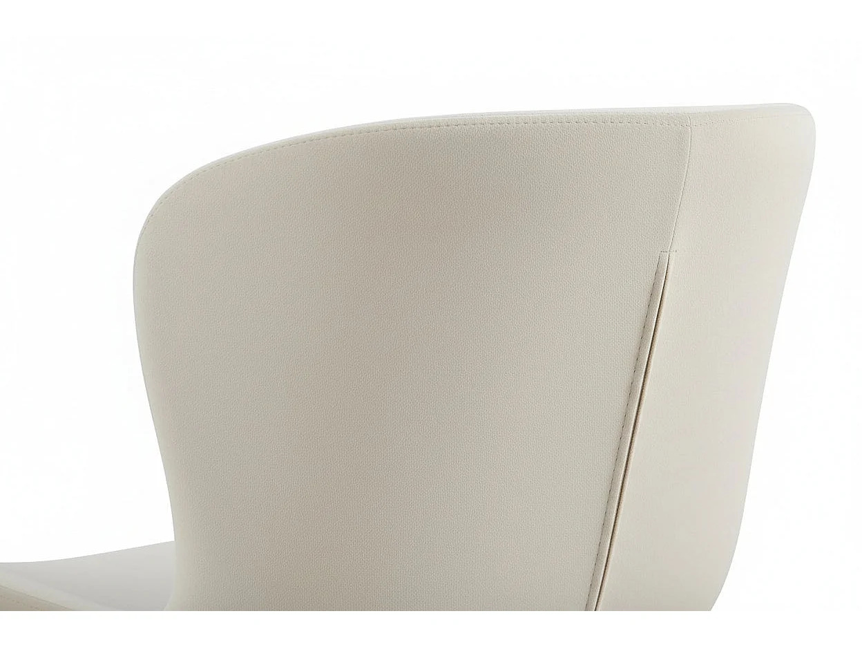 Lot 2 Chaises Salle à Manger Elen Velours Écru Pieds Gold