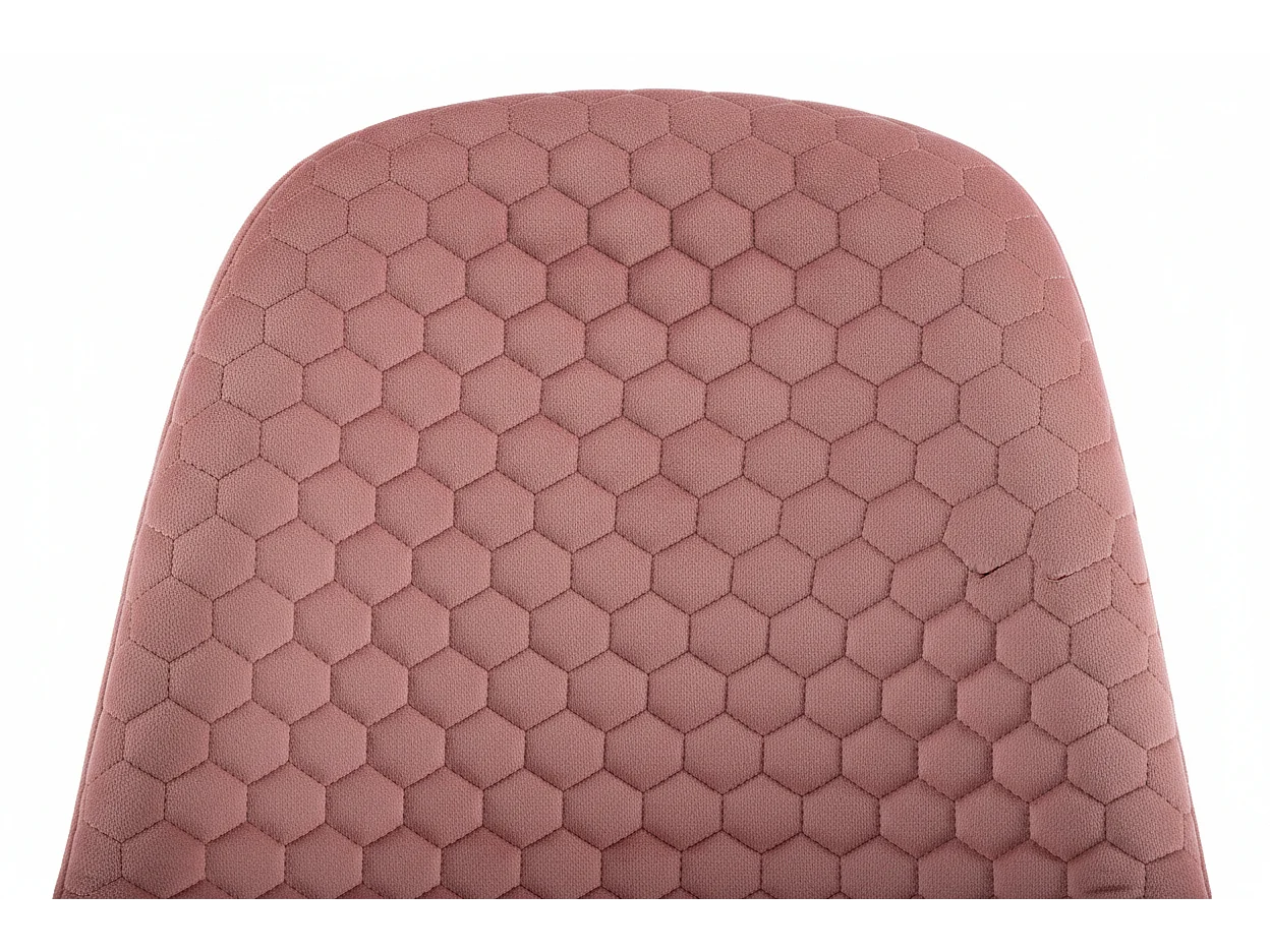 Lot 4 Chaises Salle à Manger Scandinave Alvéole Velours Vieux Rose Pieds Métal Noir