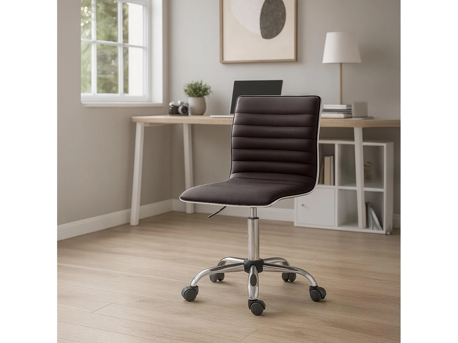 Tabouret de bureau - Similicuir - Marron - Alamosa