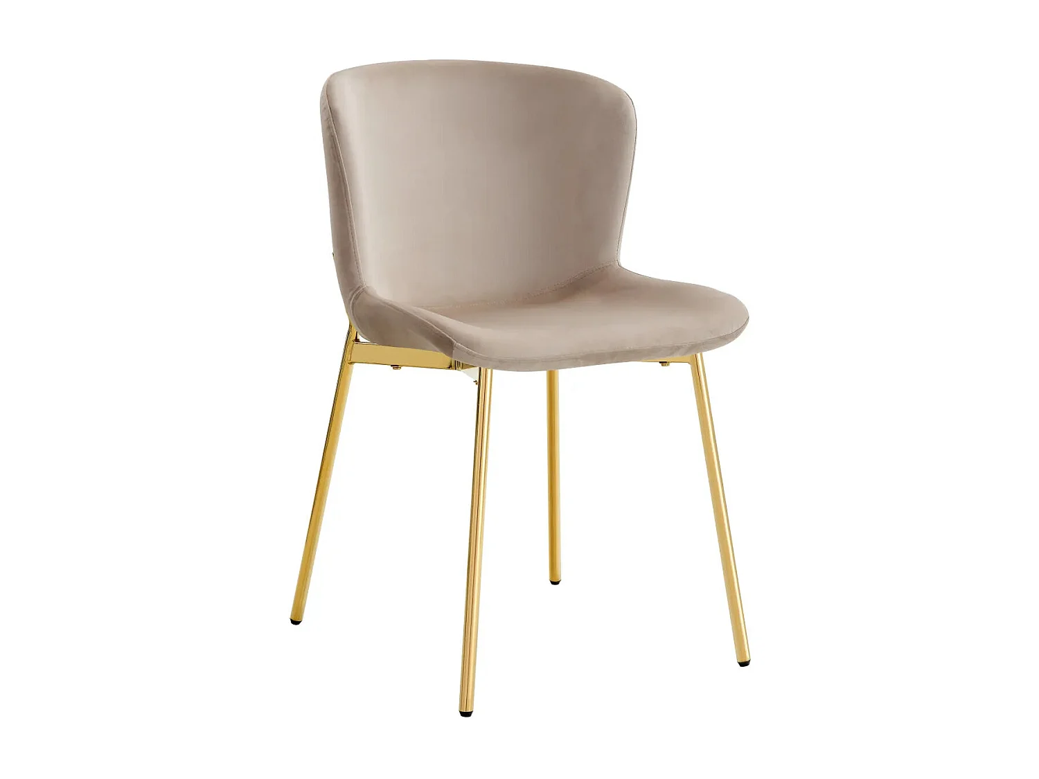 Lot 2 Chaises Salle à Manger Elen Velours Moka Pieds Gold