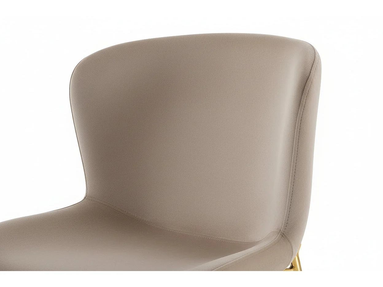 Lot 2 Chaises Salle à Manger Elen Velours Moka Pieds Gold