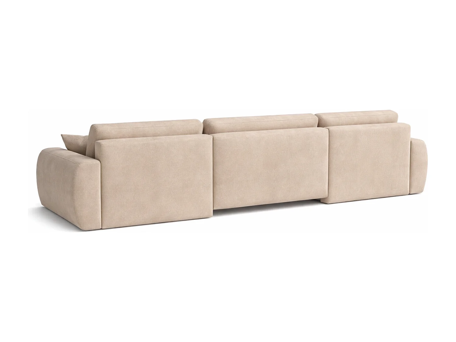 Hoekbank met slaapfunctie en opbergruimte U-vorm Ariel U XL, velours Salvador, Beige