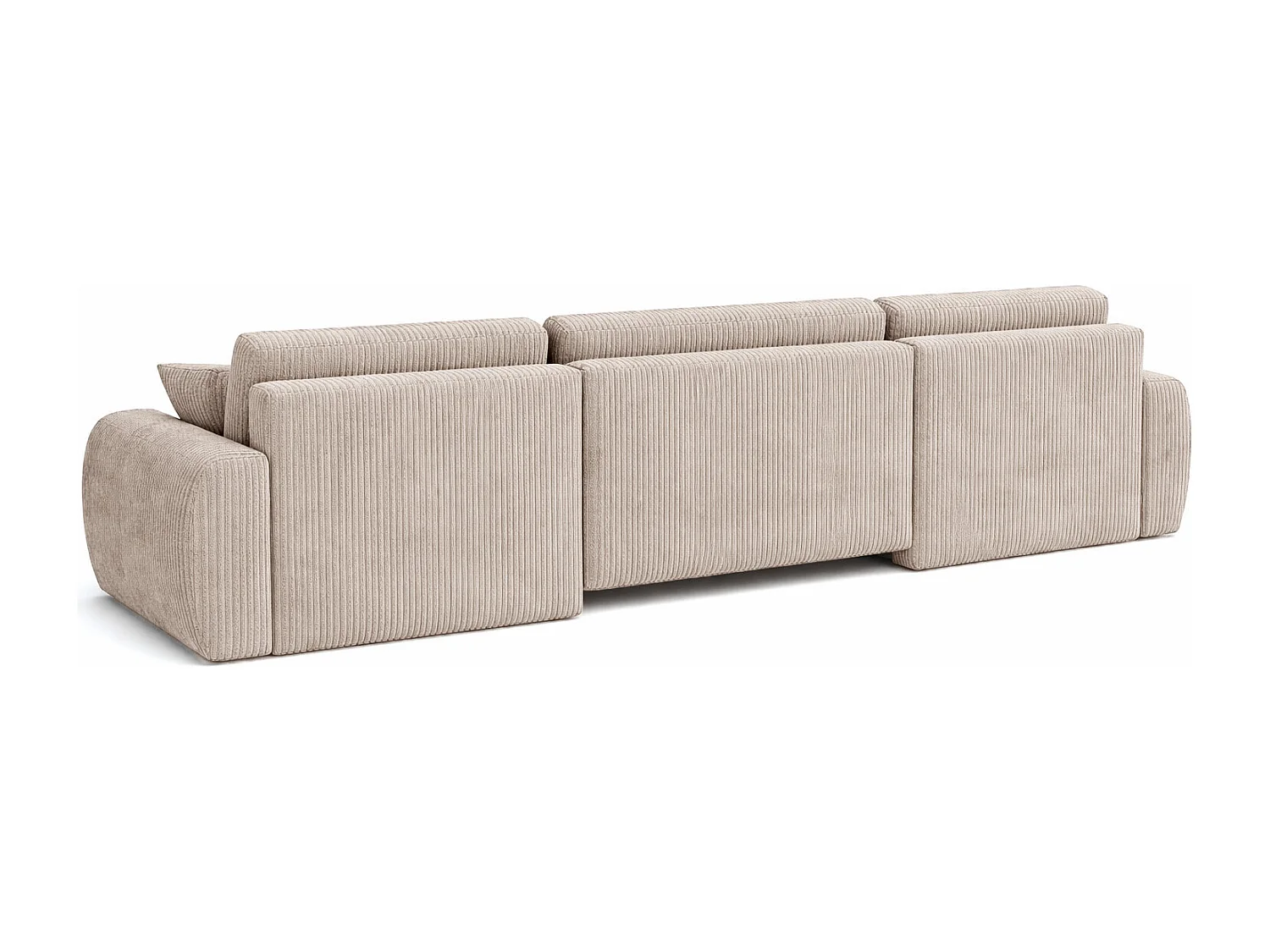 Ecksofa mit Schlaffunktion und Bettkasten U-Form Ariel U XL, Cordstoff Poso, Dunkelbeige