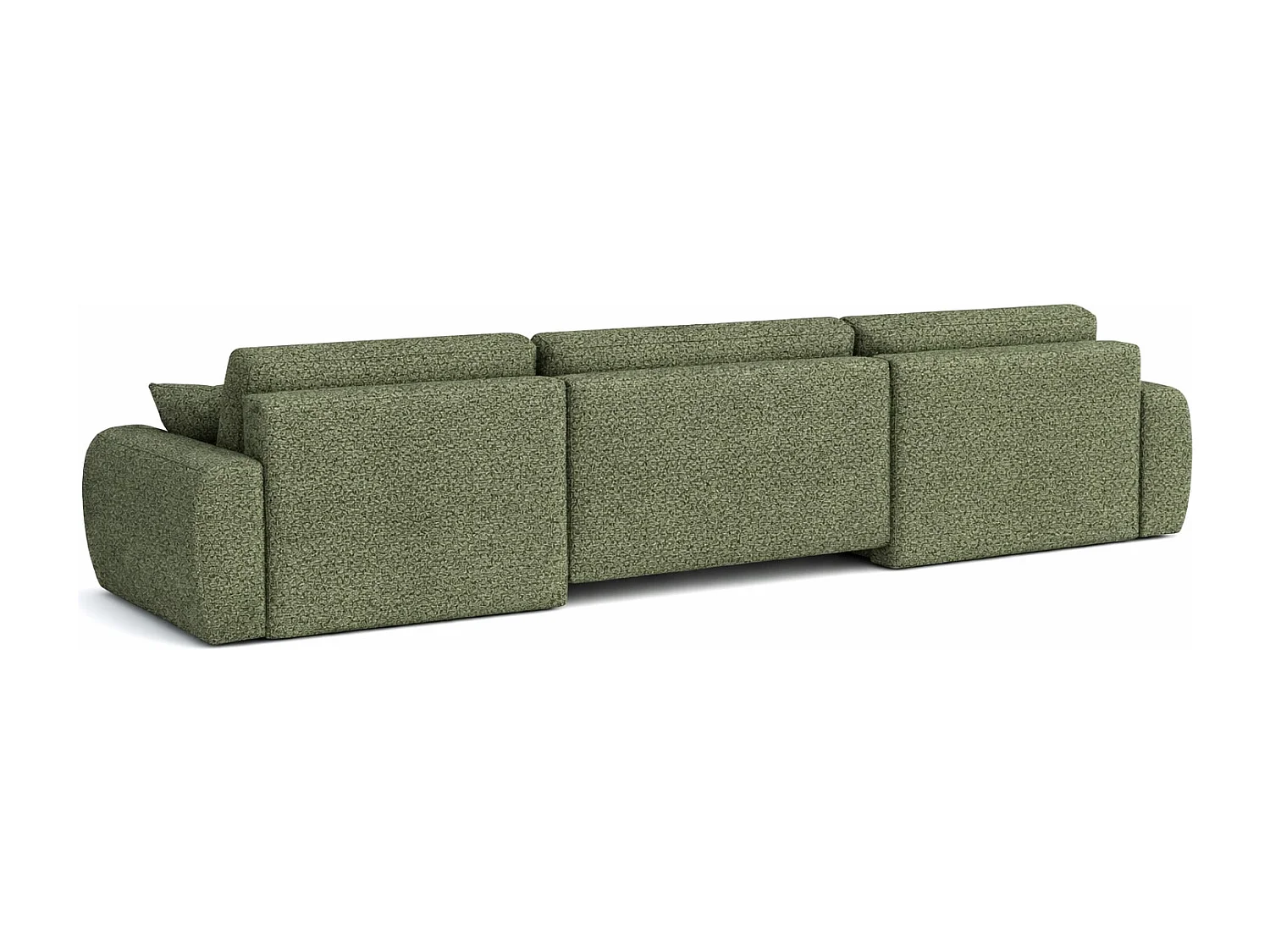 Hoekbank met slaapfunctie en opbergruimte U-vorm Ariel U XL, chenille stof Artico, Moss