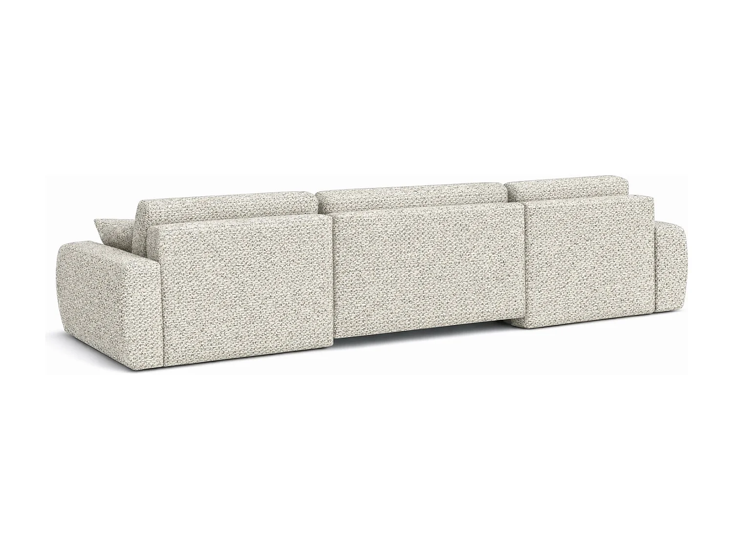 Canapé d’angle avec fonction couchage et coffre en U Ariel U, tissu chenille Artico, Nata