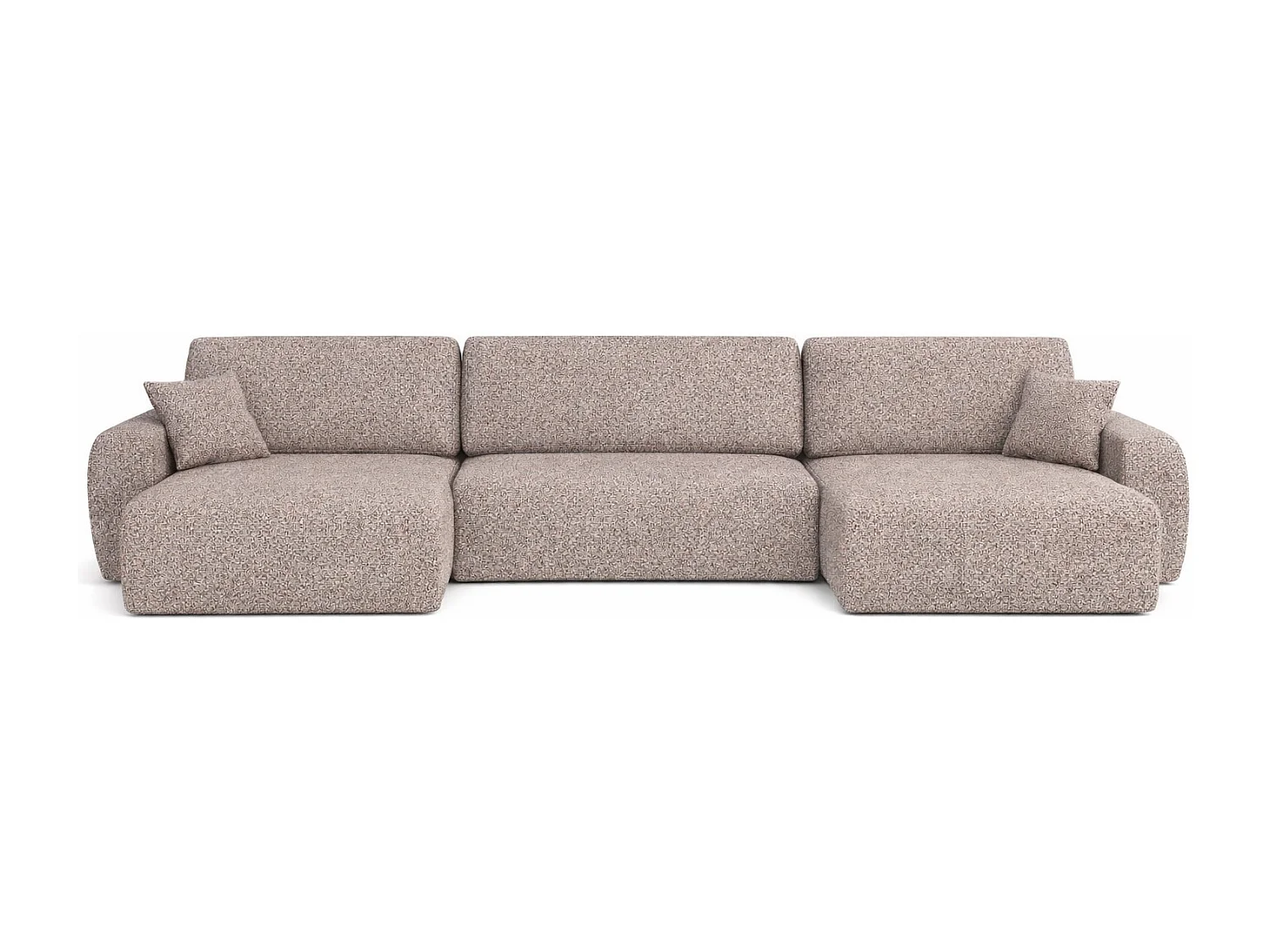 Hoekbank met slaapfunctie en opbergruimte U-vorm Ariel U XL, chenille stof Artico, Beige