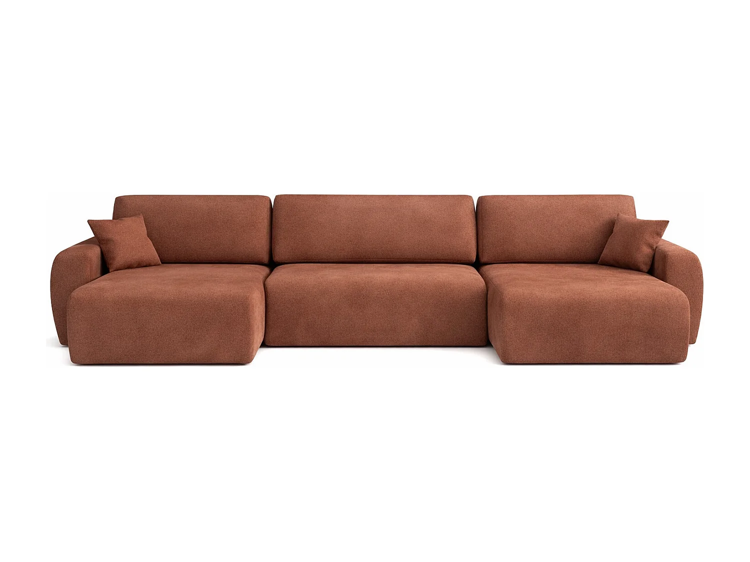 Hoekbank met slaapfunctie en opbergruimte U-vorm Ariel U XL, velours Salvador, Donkerbruin