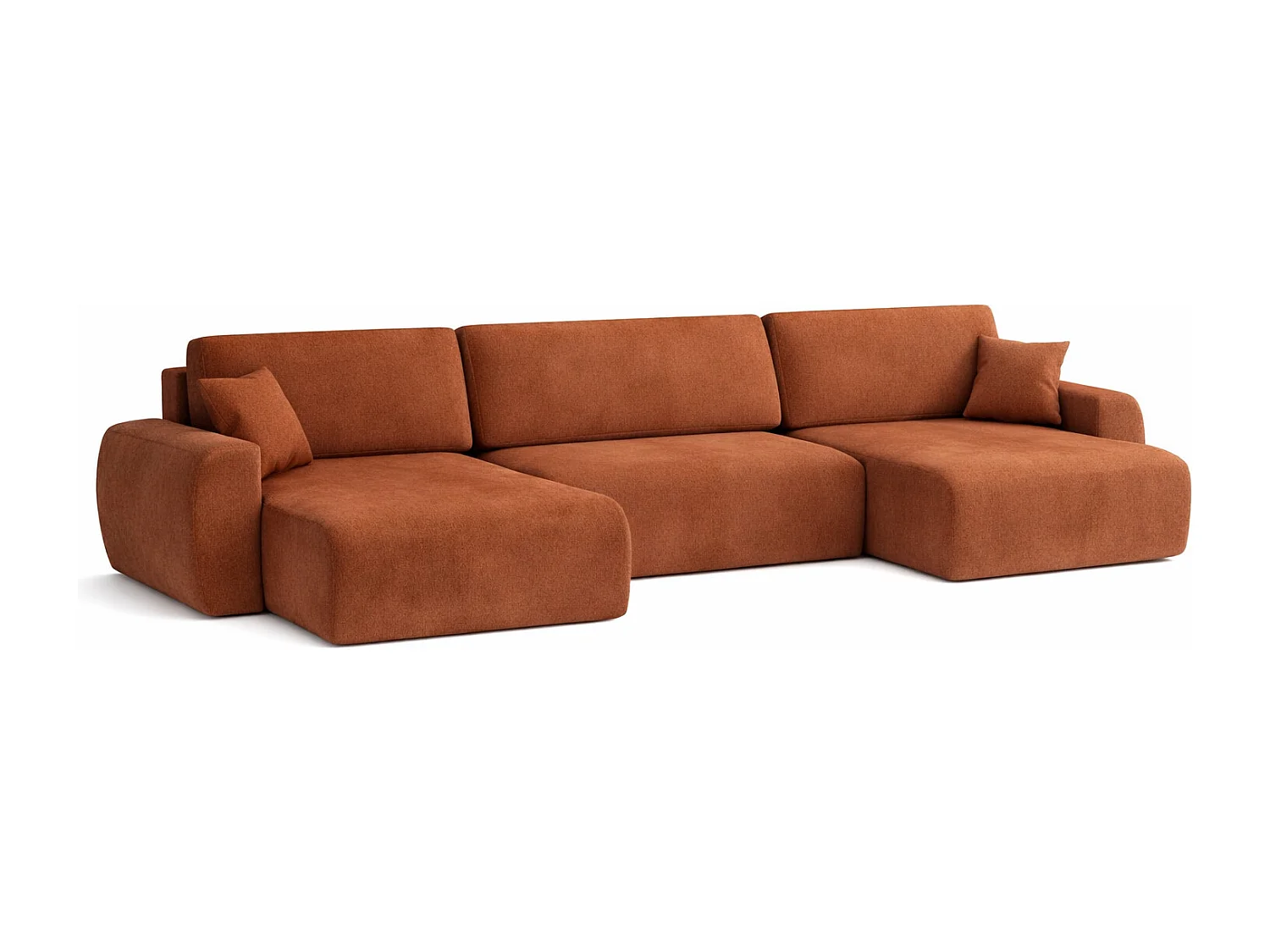 Hoekbank met slaapfunctie en opbergruimte U-vorm Ariel U XL, velours Salvador, Donkerbruin