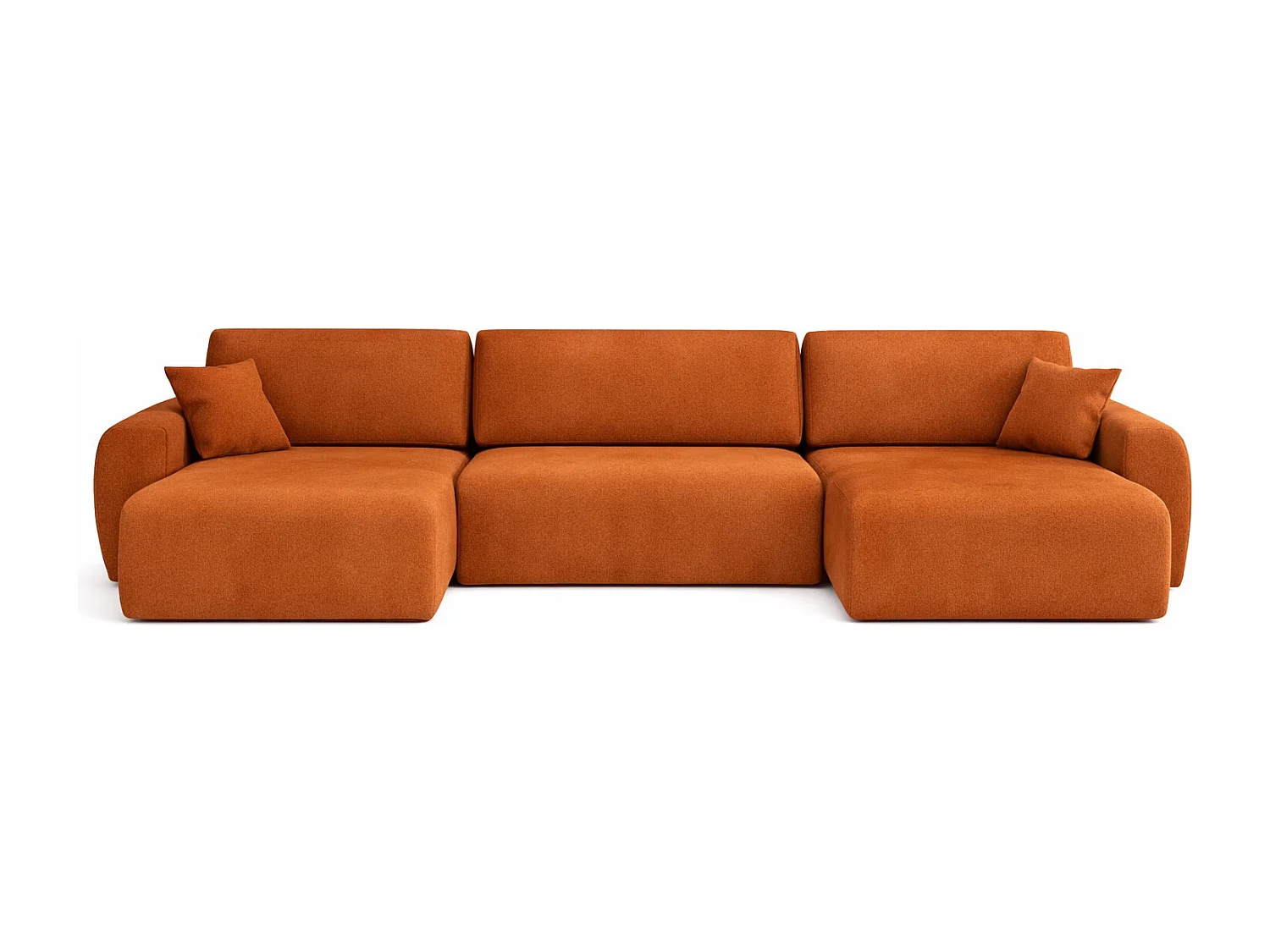 Hoekbank met slaapfunctie en opbergruimte U-vorm Ariel U XL, velours Salvador, Bruin