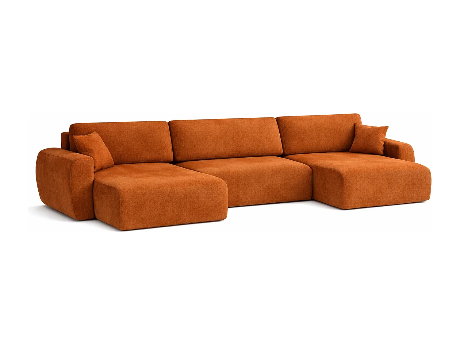 Hoekbank met slaapfunctie en opbergruimte U-vorm Ariel U XL, velours Salvador, Bruin