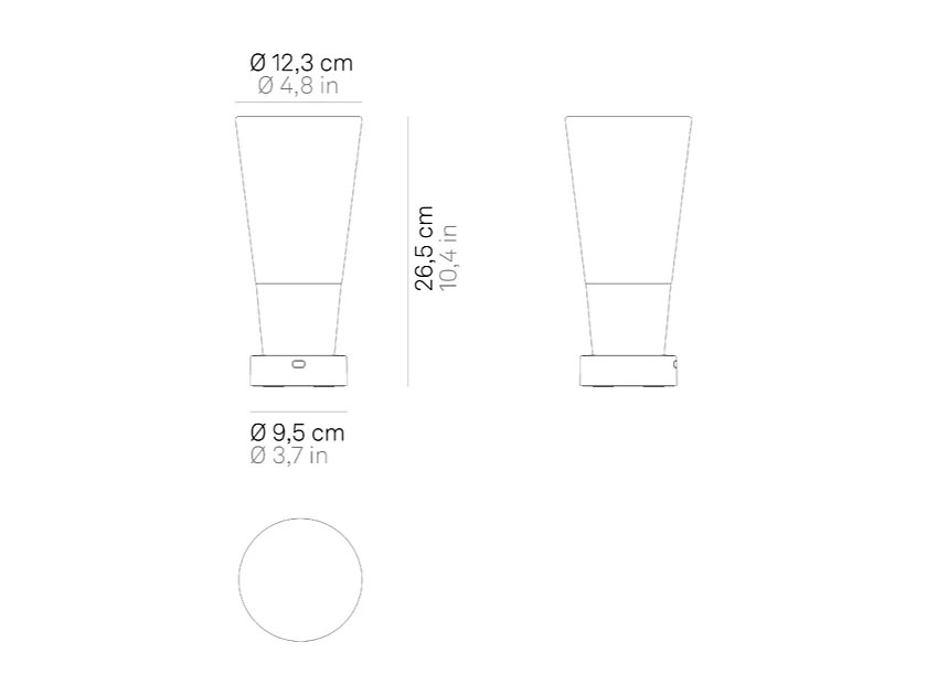 Zafferano Soffio Vaas - Oplaadbare IP65 LED-tafellamp met vaasfunctie, touchdimmer, helder glas en gouden voet - 10 uur batterijduur