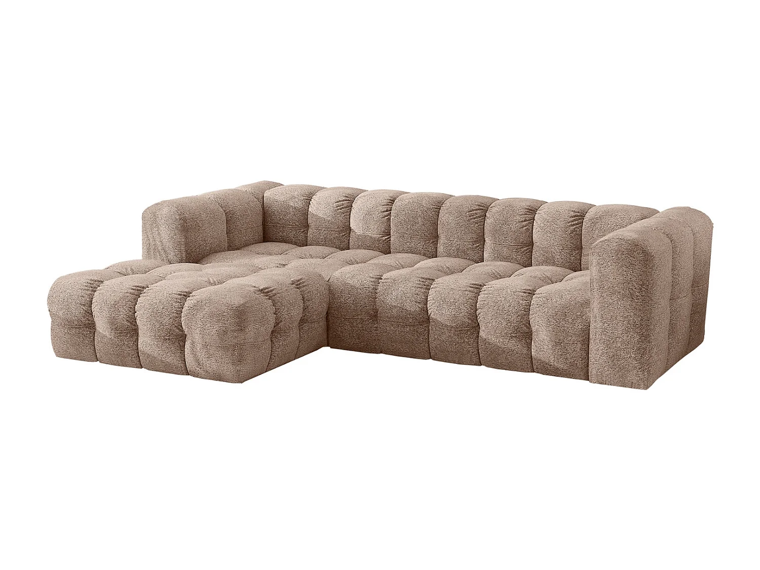 Divano angolare a L BALOO L, tessuto chenille Arena, Beige scuro, Sinistra