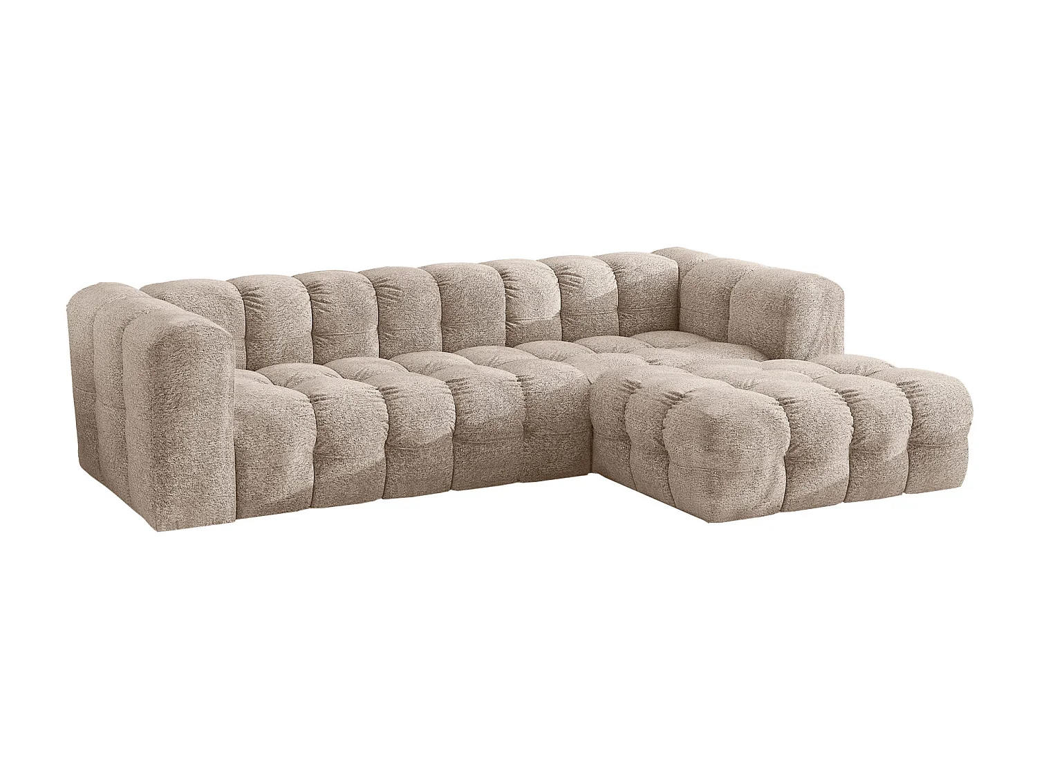 Divano angolare a L BALOO L, tessuto chenille Arena, Beige, Destra