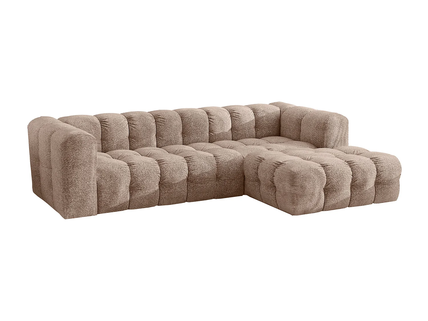 Divano angolare a L BALOO L, tessuto chenille Arena, Beige scuro, Destra